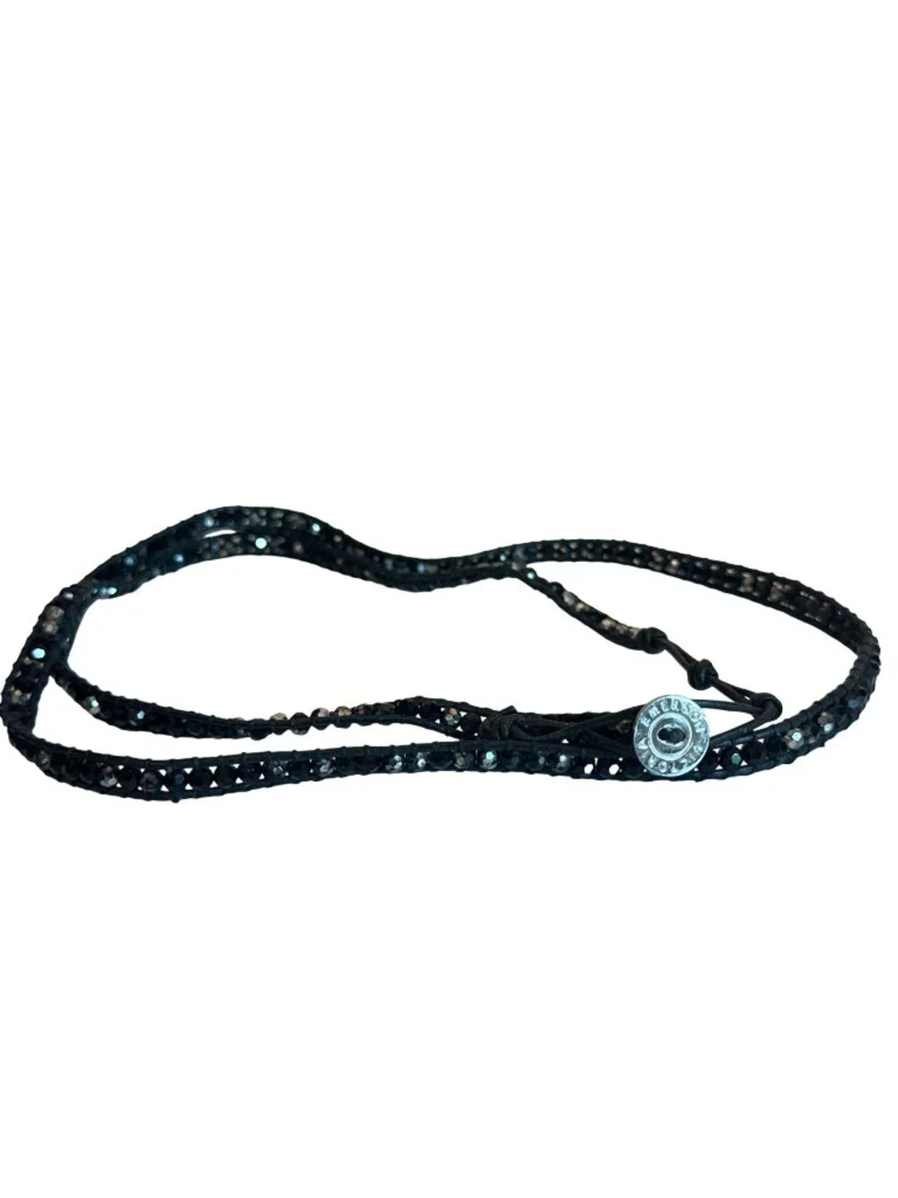 Victoria Emerson Black Crystal Wrap Bracelet Adjustable Closure 36